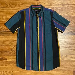 Vertical Stripe SS casual button down shirt